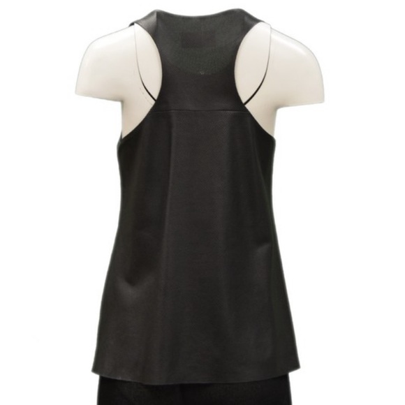 Alexis Black Leather Racer Back Top. Medium. New with Tags. - Picture 2 of 12